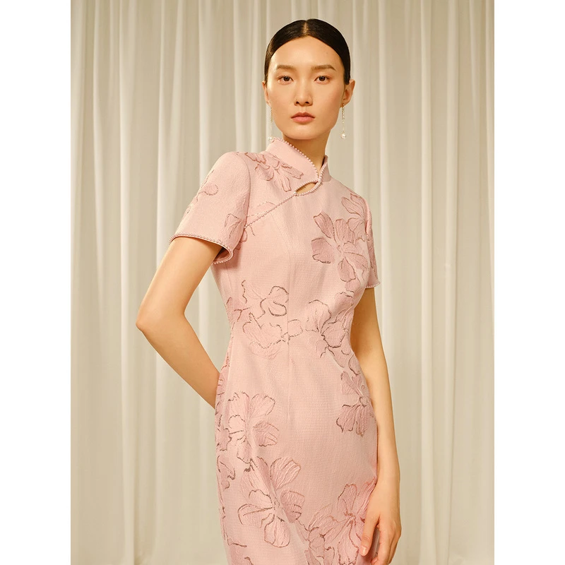 Song of Song/歌中歌提花绣花时尚新中式印花连衣裙5C33315020