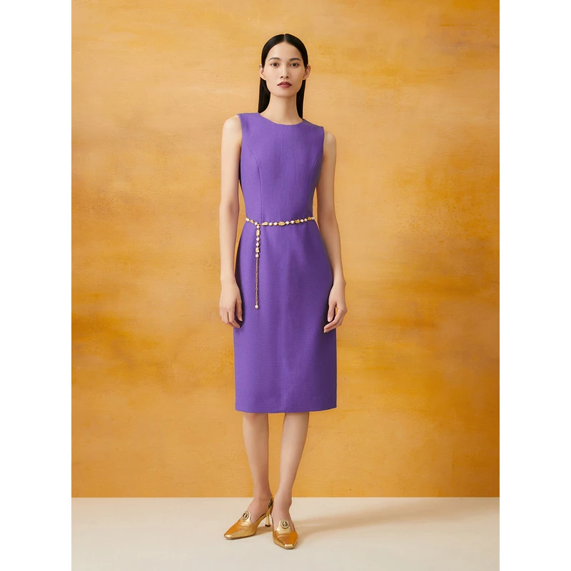 Song of Song歌中歌显瘦气质时尚春季修身无袖连衣裙5C34105030