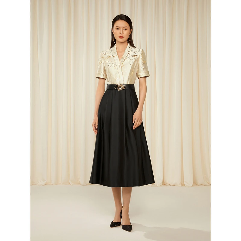 Song of Song/歌中歌显瘦气质时尚法式设计师连衣裙5C33205290