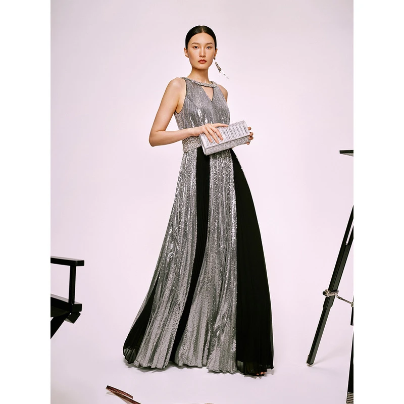 Song of Song/歌中歌气质复古长款走秀印花优雅连衣裙5C33305135