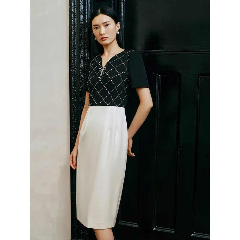 Song of Song/歌中歌优雅高腰针织名媛女神通勤连衣裙5C33305260