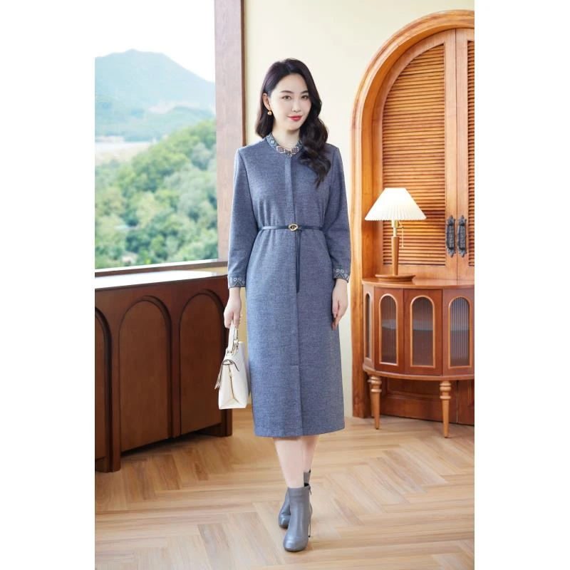 【衣橱专属】 2024年宋锦秋冬定制轻奢女士连衣裙 SL24196
