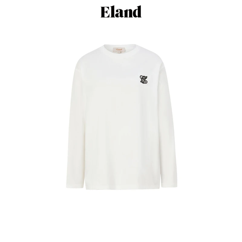 Eland衣恋T恤女学院风宽松显瘦休闲长袖2025春季新款EELAE49Q93