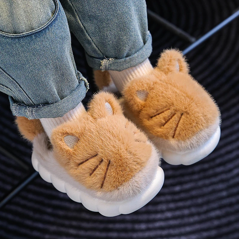 冬季新款儿童棉拖鞋2024男童女童卡通宝宝软底防滑舒适居家棉拖鞋