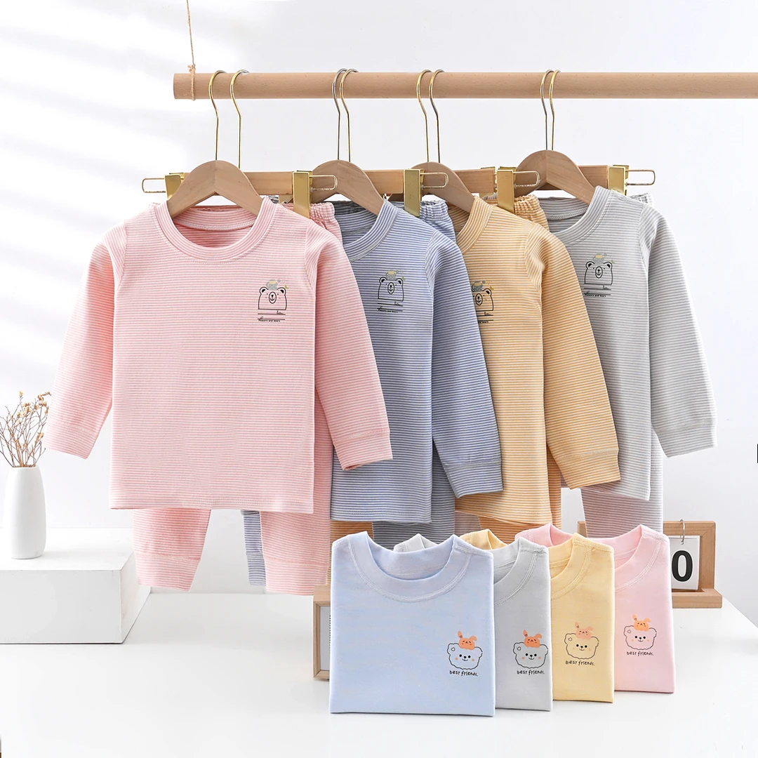 5533秋冬彩棉儿童秋衣秋裤套装加厚保暖家居服男女童宝宝睡衣打