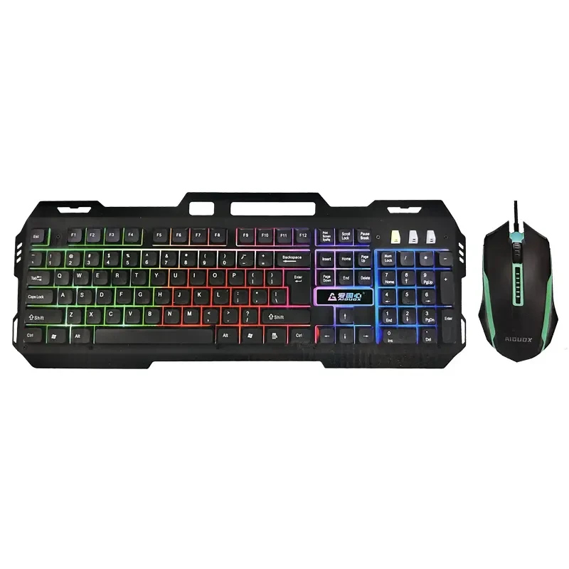 键鼠套装发光键盘游戏吃鸡有线台式办公游戏键鼠外设发光