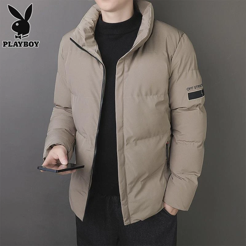 花花公子立领棉衣男士冬季加厚保暖棉袄外套潮牌休闲服男装