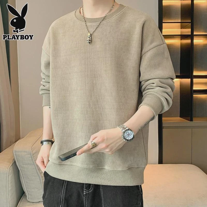 花花公子秋季卫衣男士秋冬潮流新款宽松休闲上衣服长袖t恤男春秋