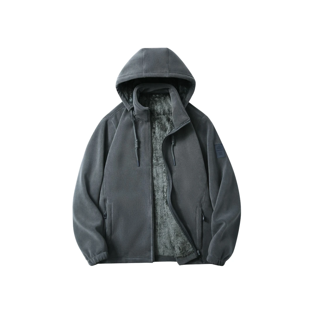 云感奥粒绒外套户外抓绒衣秋冬新款加绒男士加厚连帽卫衣2503