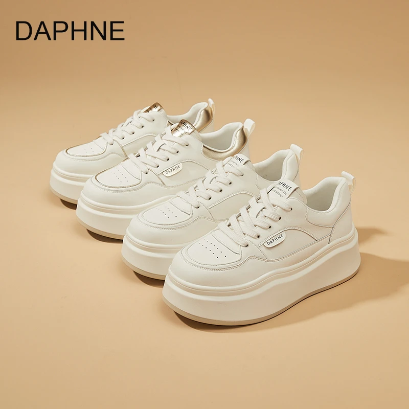 达芙妮新款时尚百搭小白鞋厚底潮流低帮ins运动休闲板鞋女QZ