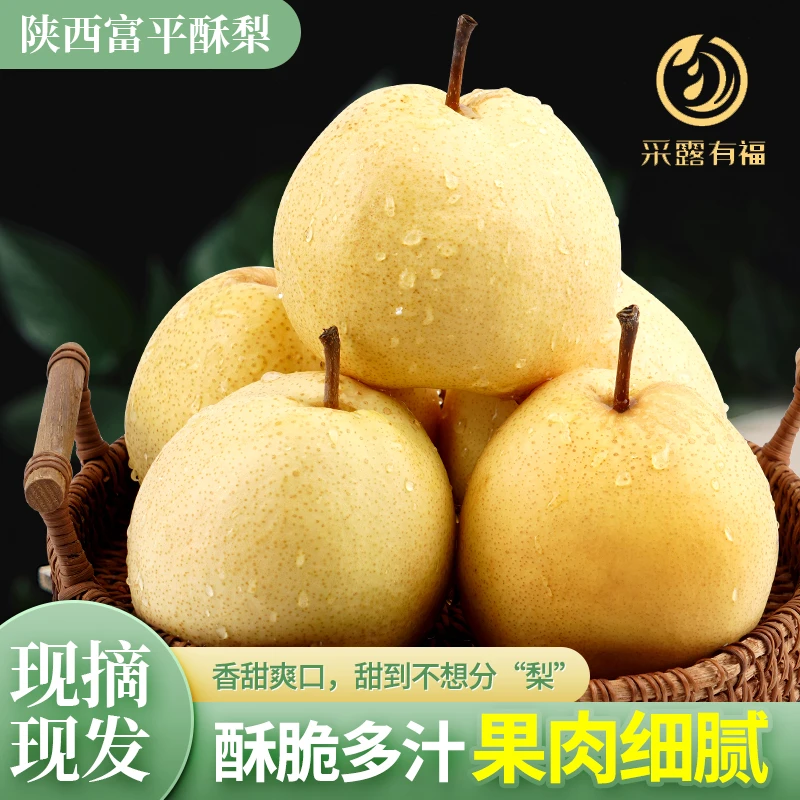 陕西蒲城酥梨5斤8.5斤箱装包邮新鲜水果脆酥清甜多汁好吃