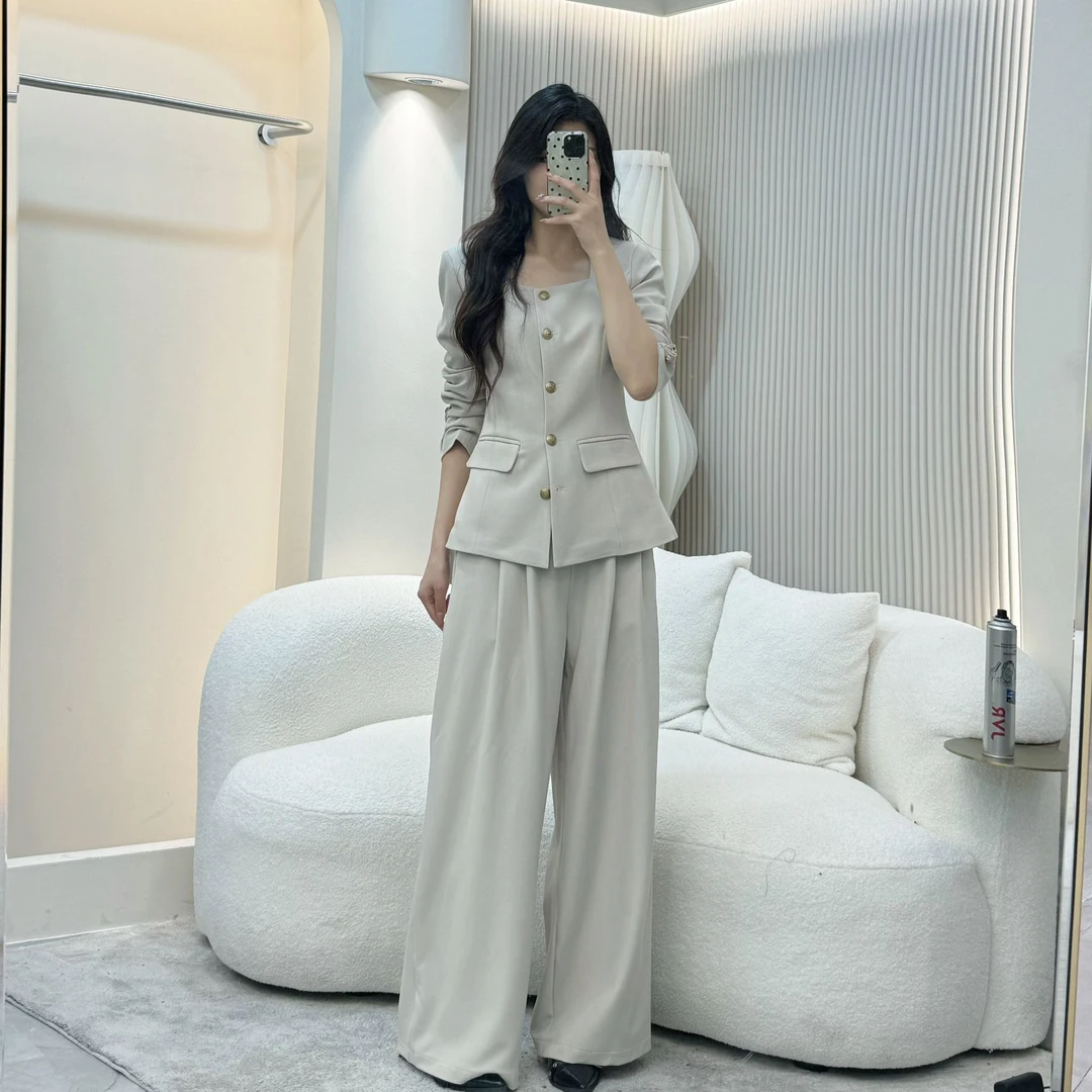 （果果）巴黎之夜2024气质西装套装秋季新款收腰显瘦流行两件套