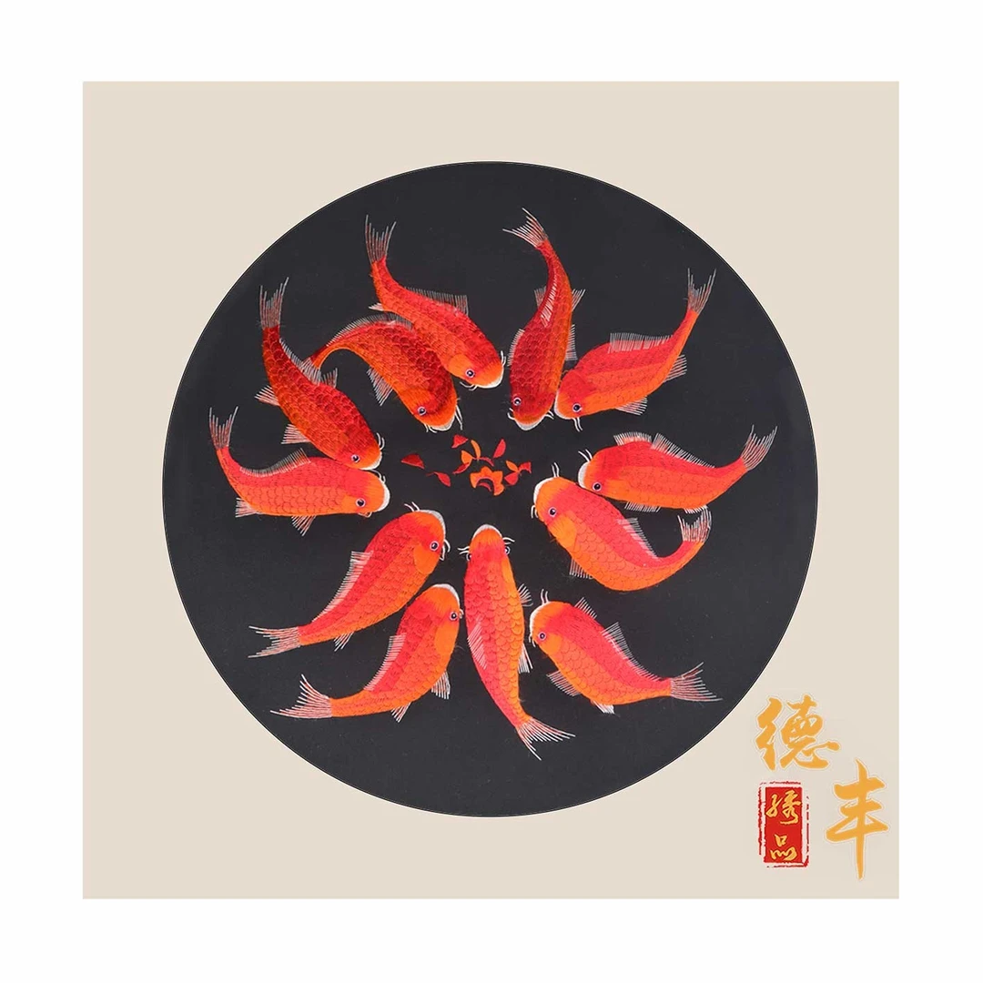 德丰绣品装饰画餐厅书房卧室过道走廊挂画苏绣刺绣软标方形中式风