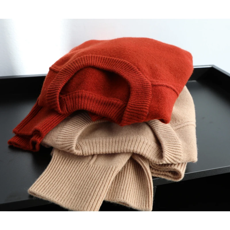 【虫小虫】烂番茄红 绒感柔糯圆领插肩袖羊毛毛衣套头上衣针织衫冬