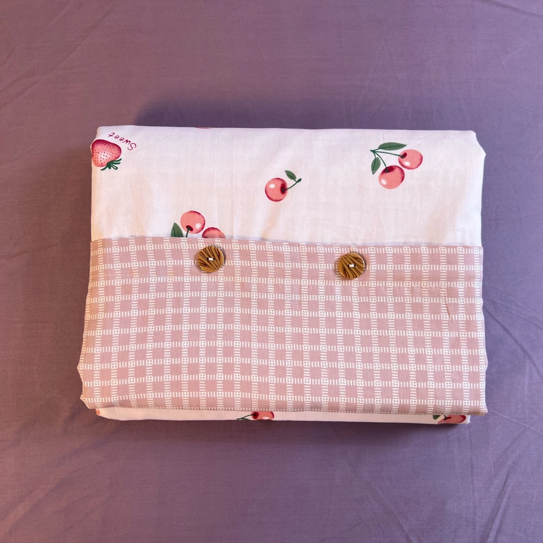 纯棉全棉AB版本被罩加密加厚铂金系列斜纹棉-樱桃小草莓