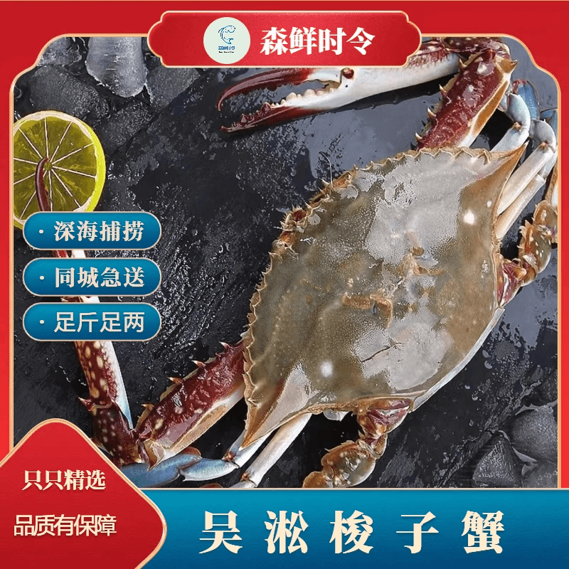 纯野生 精品吴淞蟹 大公 到手3斤送小鲳鱼1斤