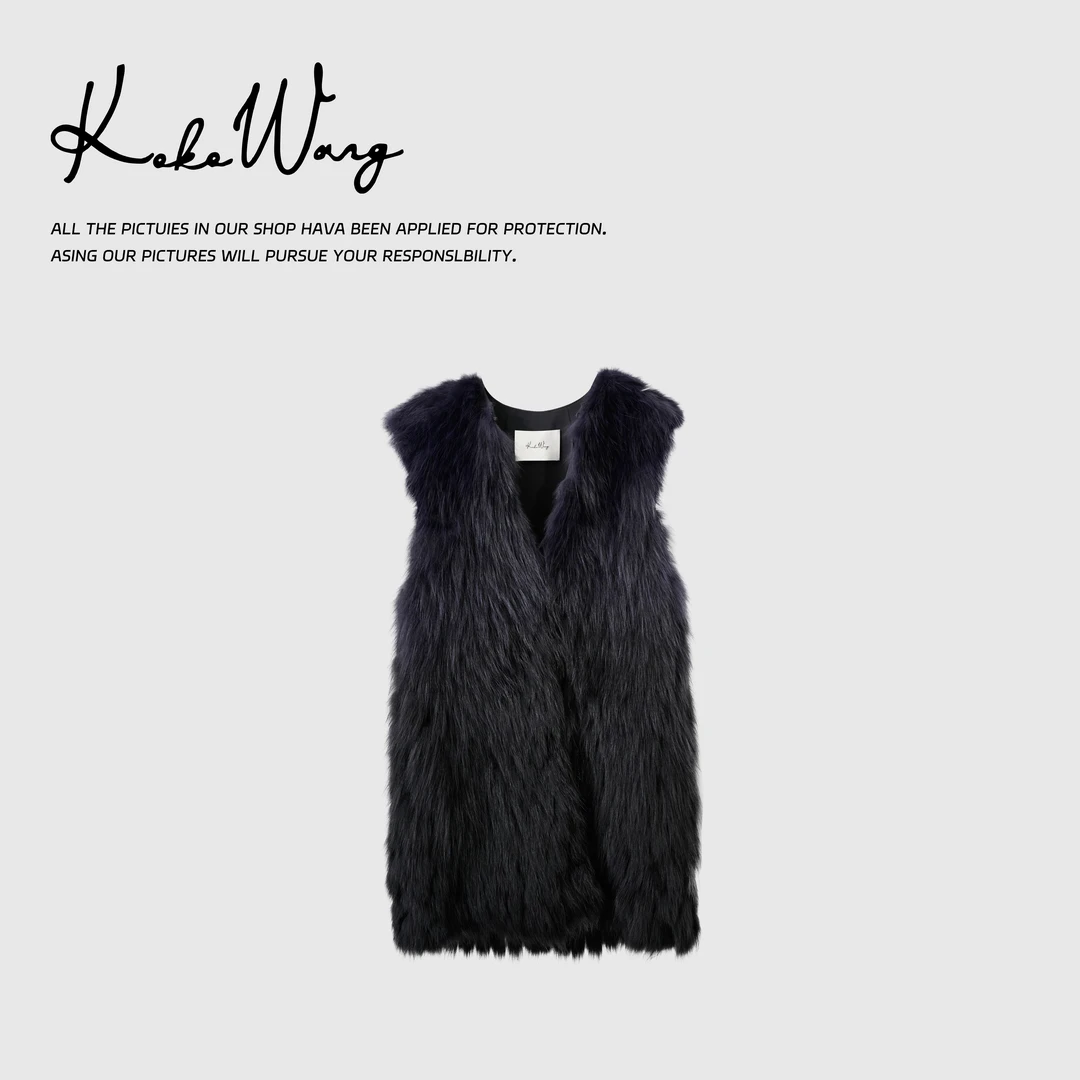 KOKOWANG 芬兰轻奢霜狐高定款渐变色百搭马夹外套 304584I03W47