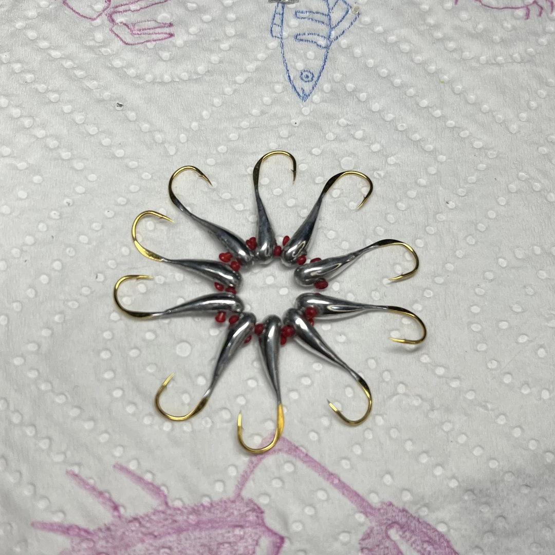 (1包10枚包邮)胴打千又穿孔手工精制朝天钩七星漂绑钩不挡口