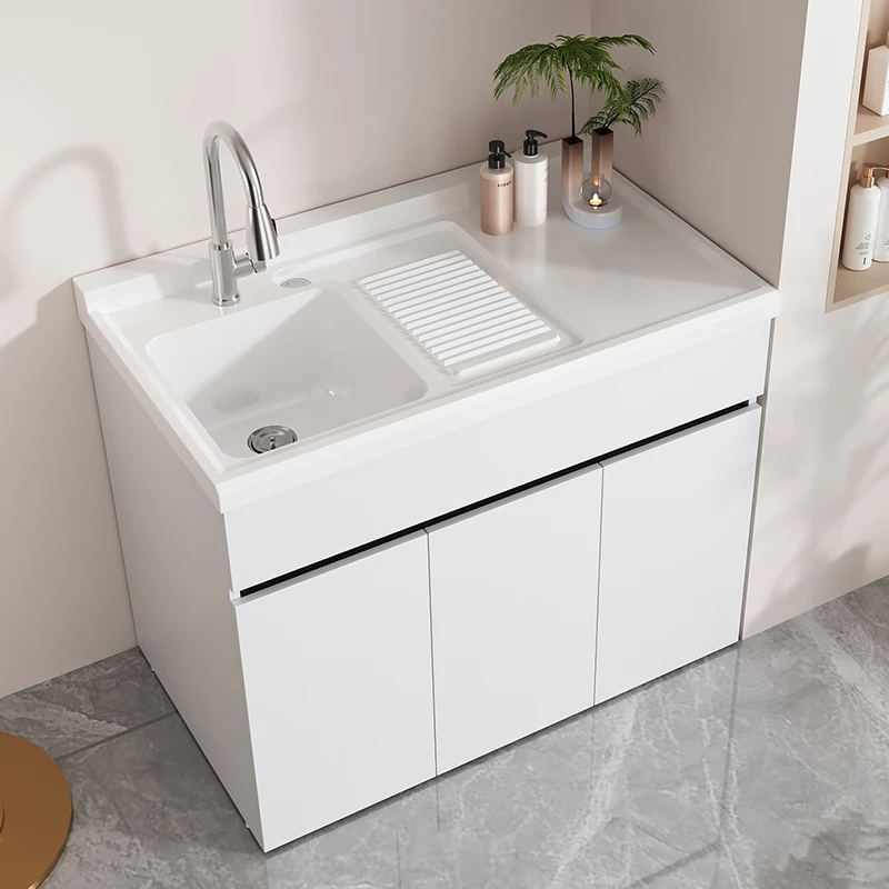 实用洗衣柜落地蜂窝铝整板柜体阳台洗衣柜洗衣柜一体盆阳台