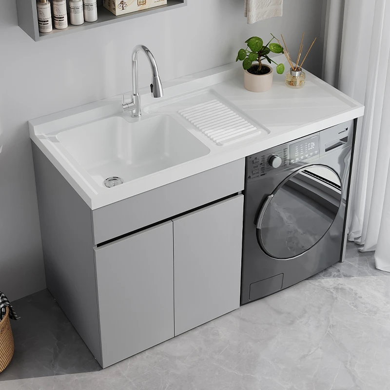 蜂窝铝一体台盆洗衣机柜组合滚筒伴侣洗衣机柜台盆一体