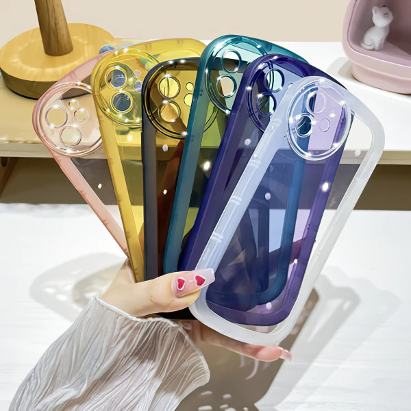 苹果/华为荣耀ins高级感纯色透软硅胶明情侣男女全包防摔手机壳