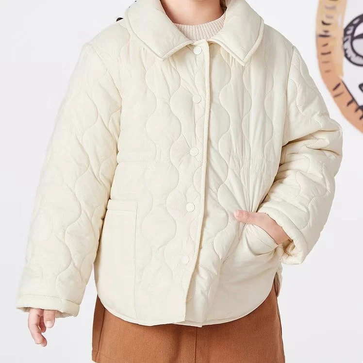 儿童休闲棉服2025宝宝棉衣袄子小童秋冬女童秋冬简约翻领外套004