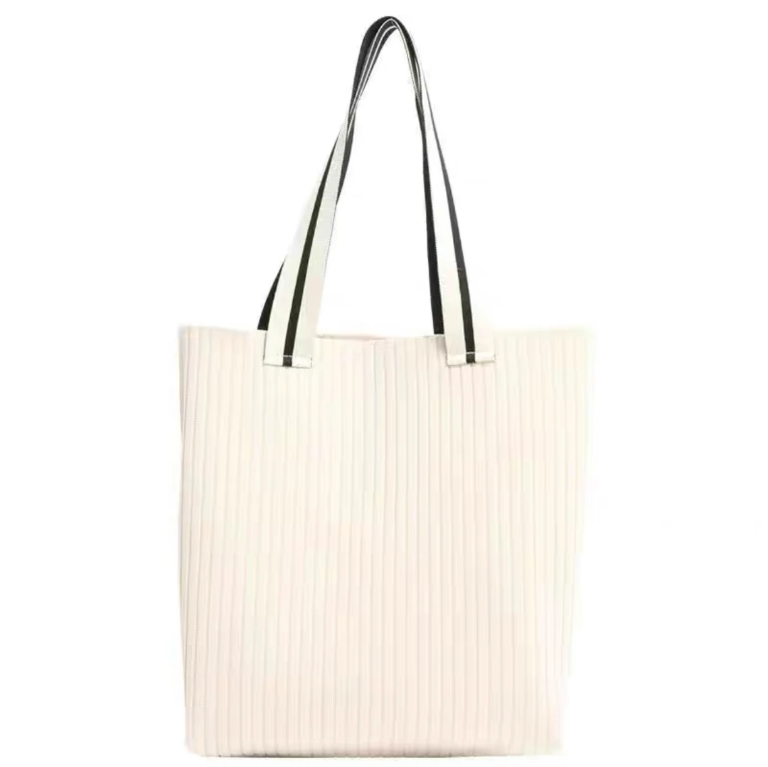 简约大容量百搭撞色小众针织包包 潮流时尚 简约可折叠单肩包