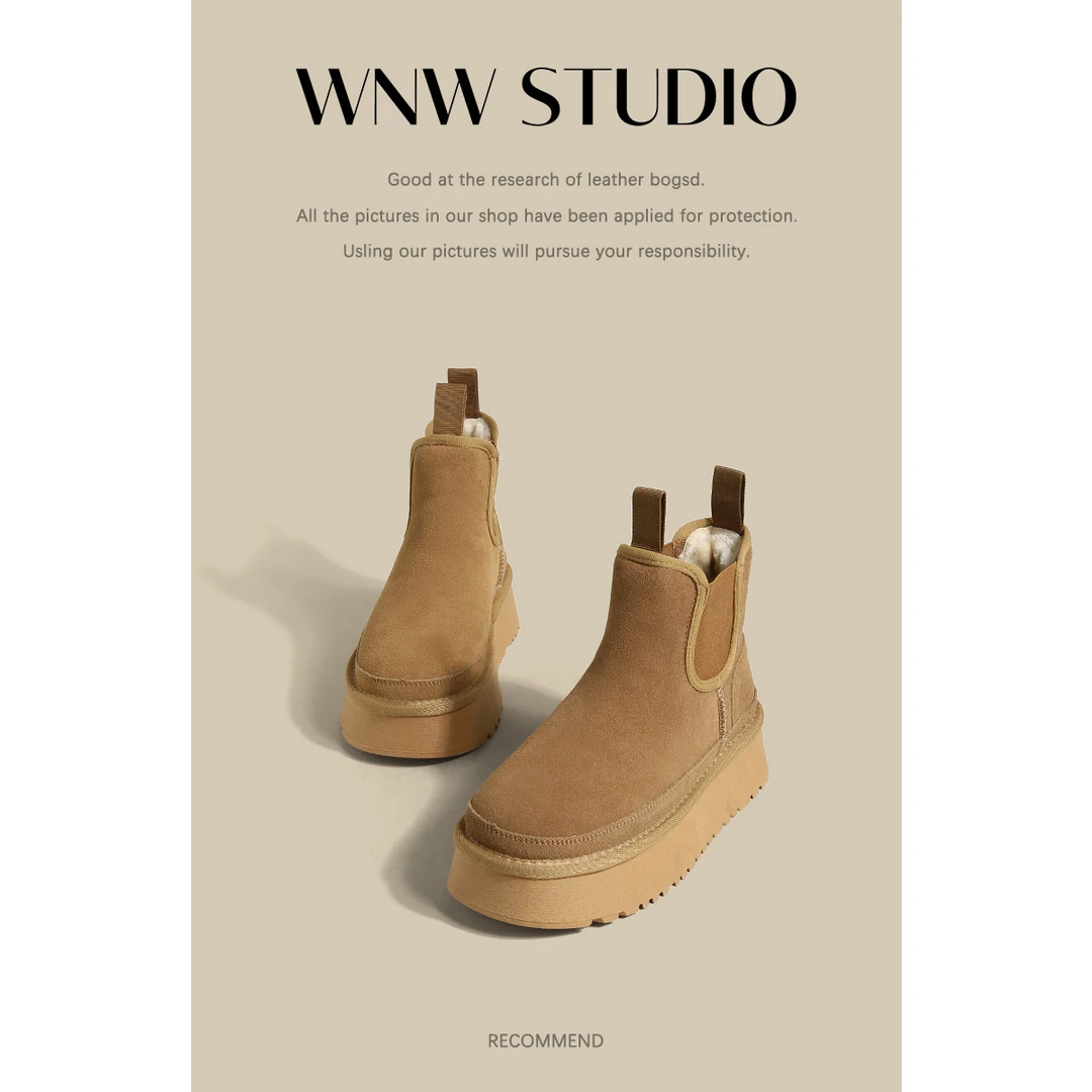 【唯女王】厚底雪地靴女款冬季加绒加厚防滑棉鞋2025新款保暖靴子