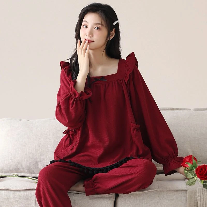 田间棉农家居服春秋季