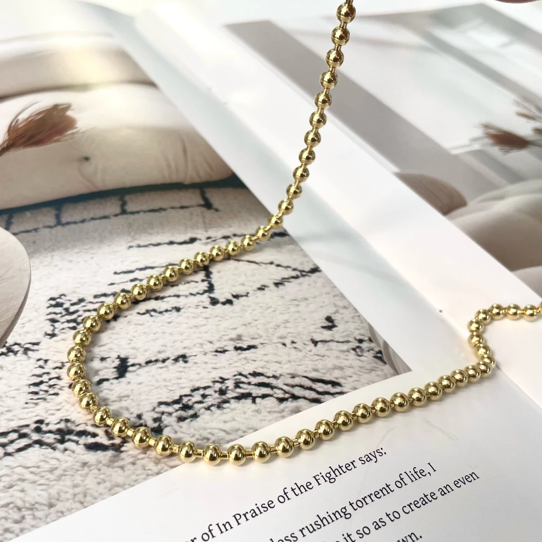 【美控MK】18k金金珠项链/重金亮面/多样发其一多退少补