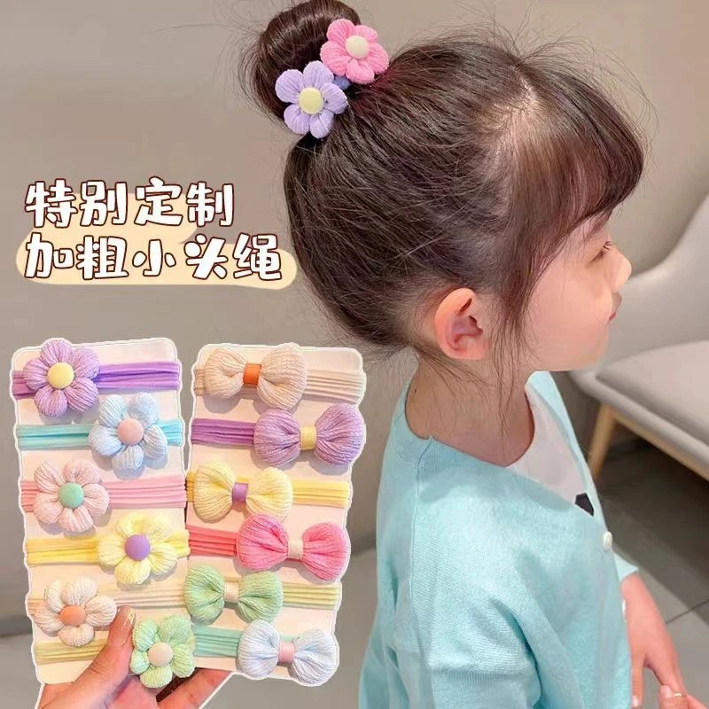 【1包/6条装】女童头绳蝴蝶结发绳扎马尾小女孩高弹力发圈皮筋发饰