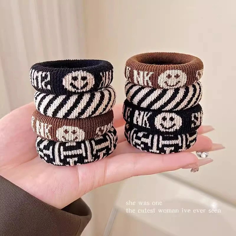 时尚高马尾高弹力头绳耐用橡皮筋女复古简约无接缝发绳发圈扎头饰