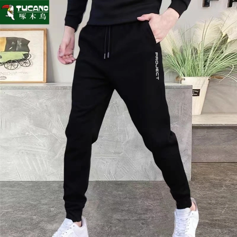 啄木鸟卫裤男新款运动小脚休闲裤修身束脚裤子2023长裤秋冬季男裤