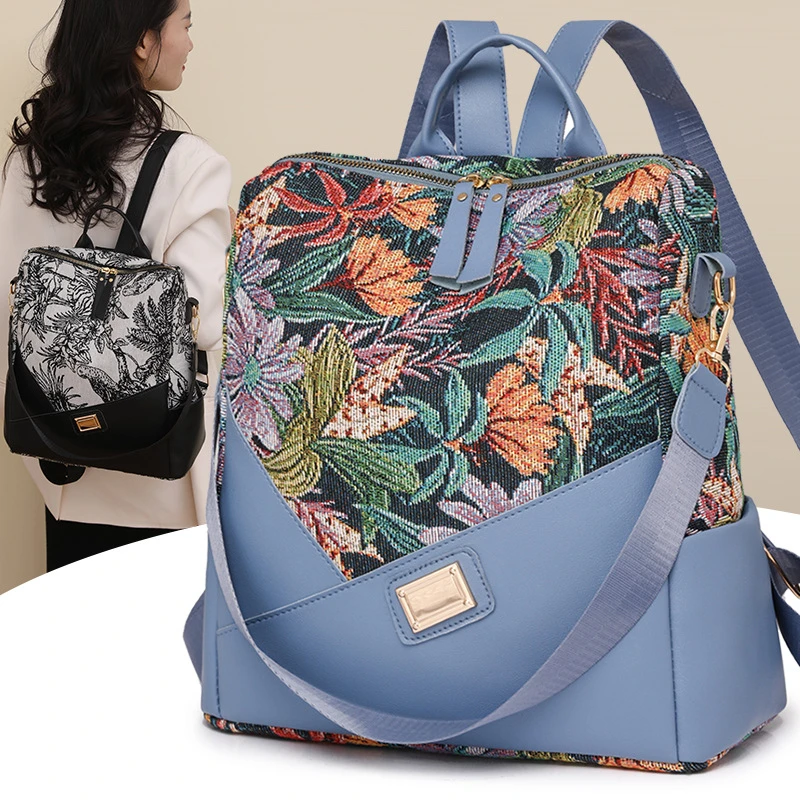 双肩包女潮流新款时尚韩版斜挎胸前包高级感百搭休闲女士小背包