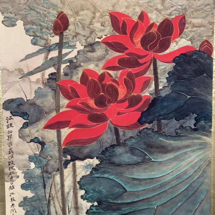 《精美装饰画荷花图》