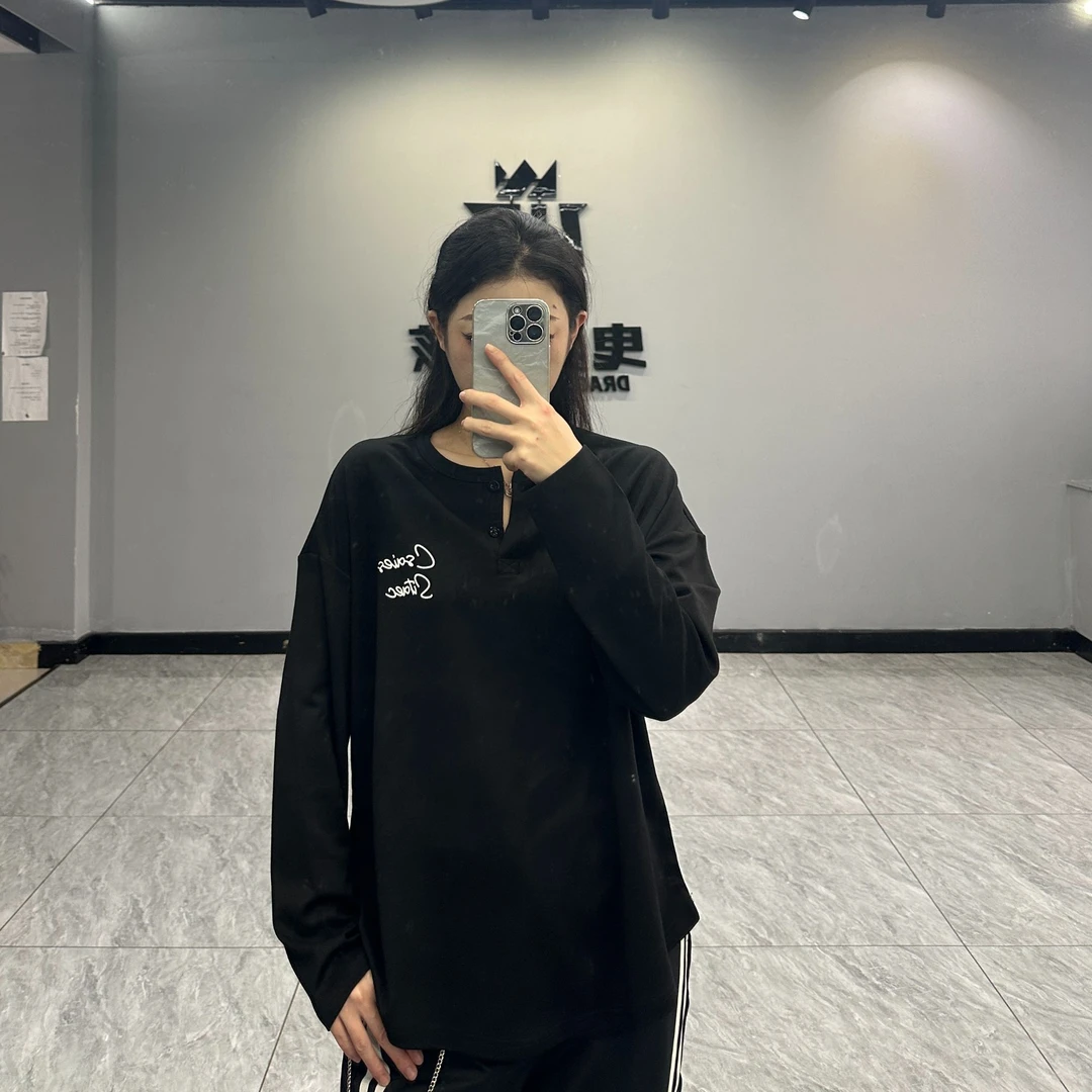 联盟9531款宽松字母印花上衣