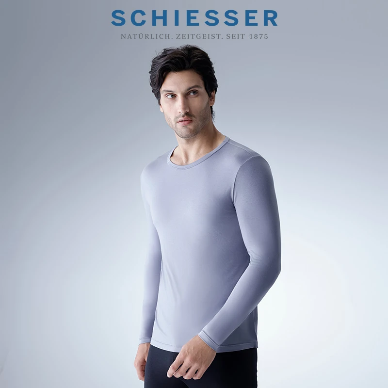 SCHIESSER舒雅23秋季新品男士抑菌抗病毒圆领保暖内衣上衣22104Q