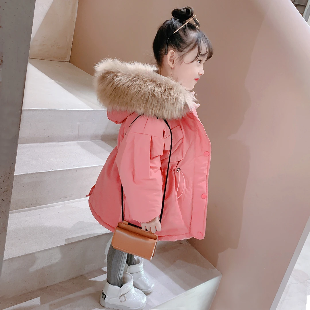 【小扬哥推荐】女童派克服加绒夹棉中小童加厚棉衣中长款儿童女宝