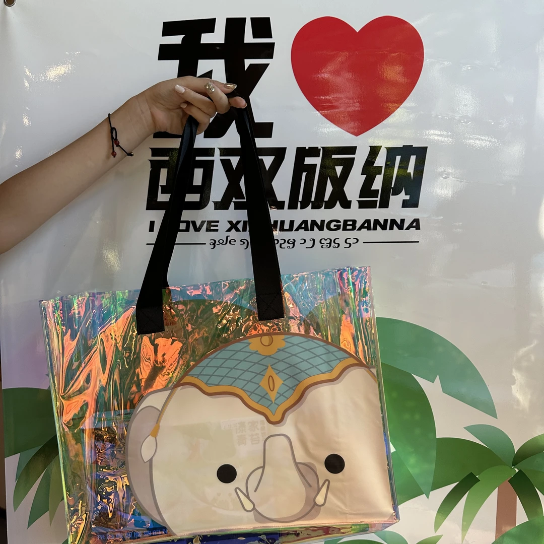 西双版纳城市IP岩小版（大象）镭射包  uv打刷，420*310mm