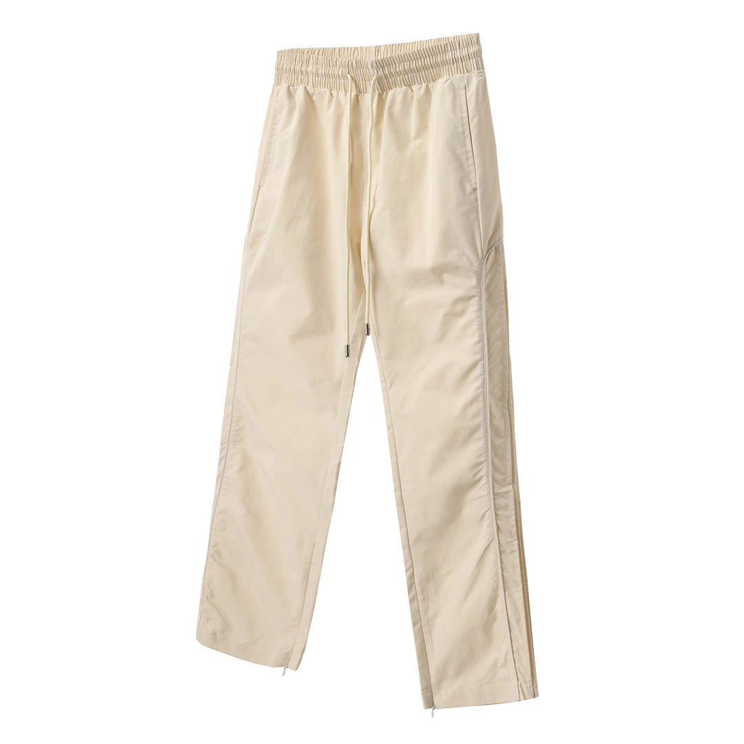 COLDSTONE侧边褶皱解构设计斜角休闲裤裤脚拉链可男生休闲长裤