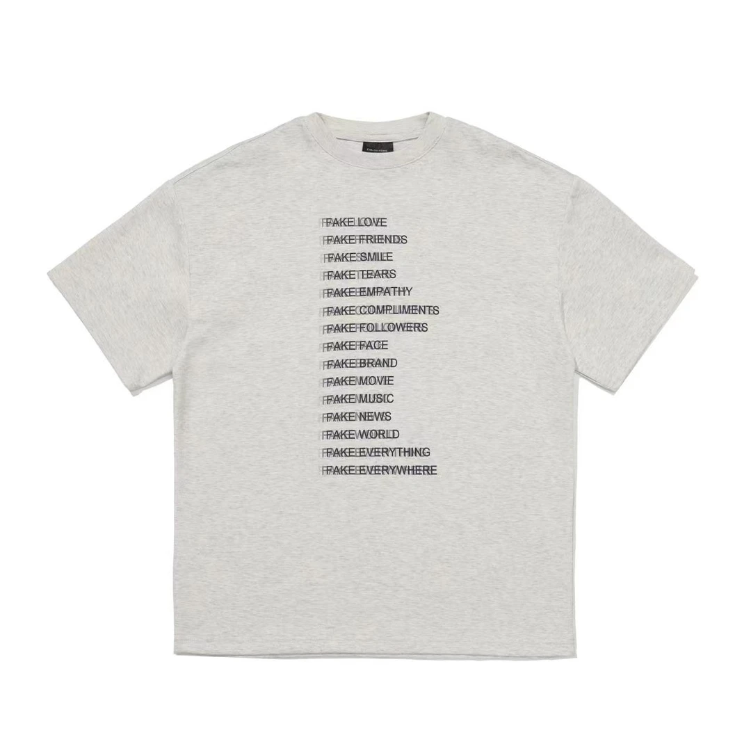 COLDSTONE23ss夏季新品高级小众几何轨迹地球短袖T恤男女宽松印花