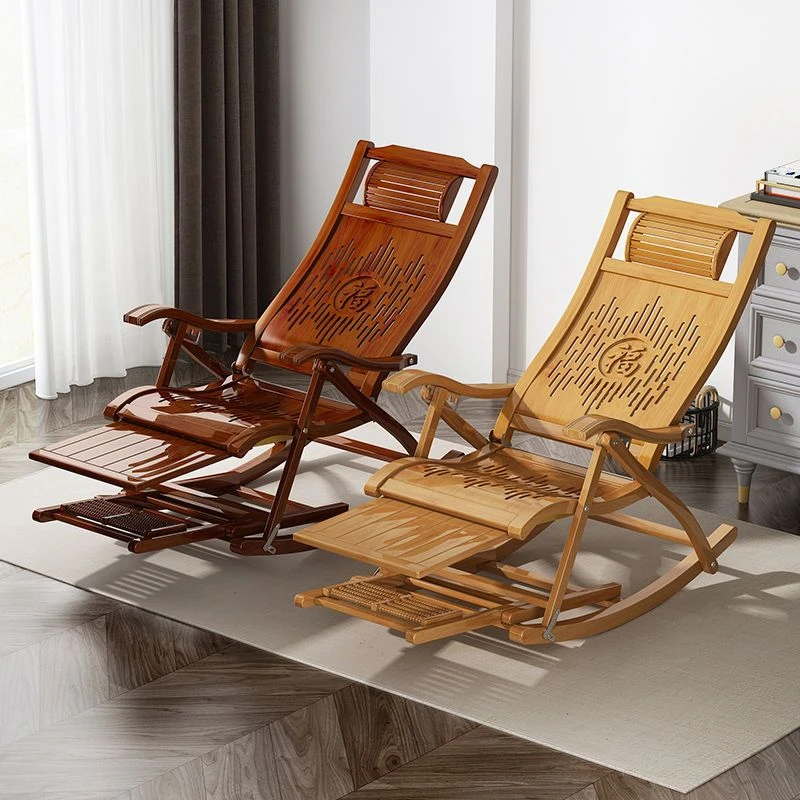摇椅躺椅大人折叠椅子阳台午休办公午睡成人家用逍遥椅实木摇摇椅