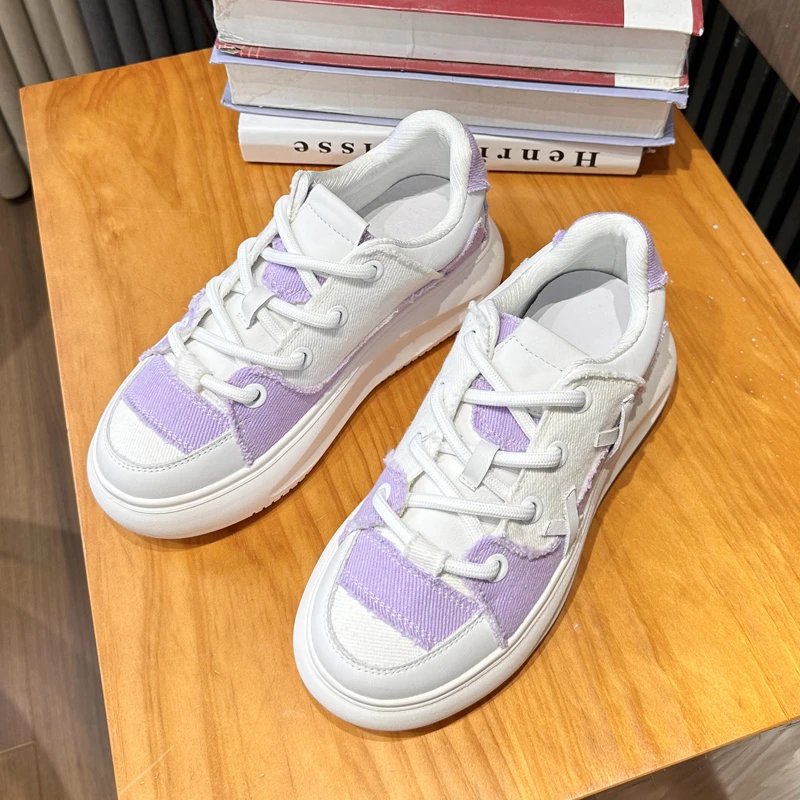 厚底松糕增高百搭气质拼色小个子2024爆款休闲运动鞋时尚防滑布鞋