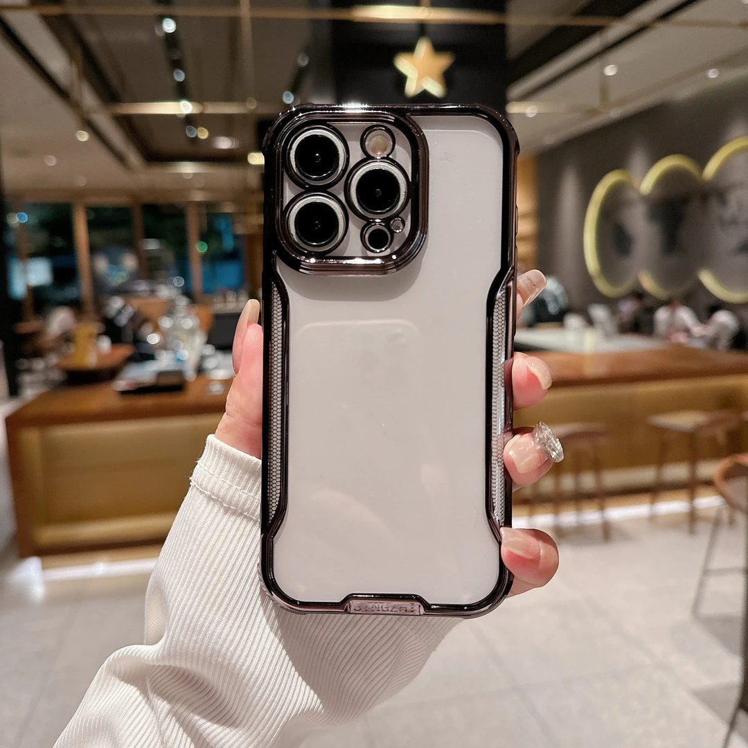 新四角防摔壳适用于苹果16/15/14/13/12promax高清透明防摔壳