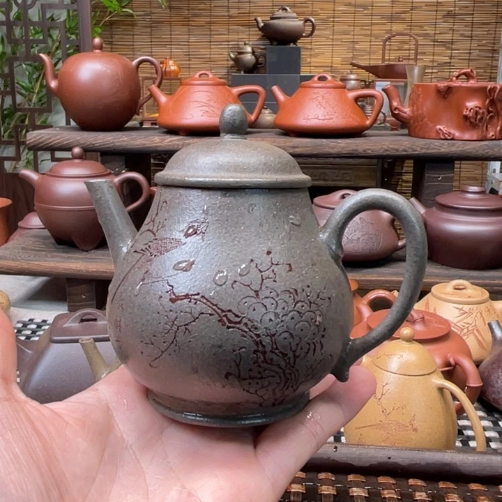 紫砂茶壶宜兴原矿紫砂手工制190