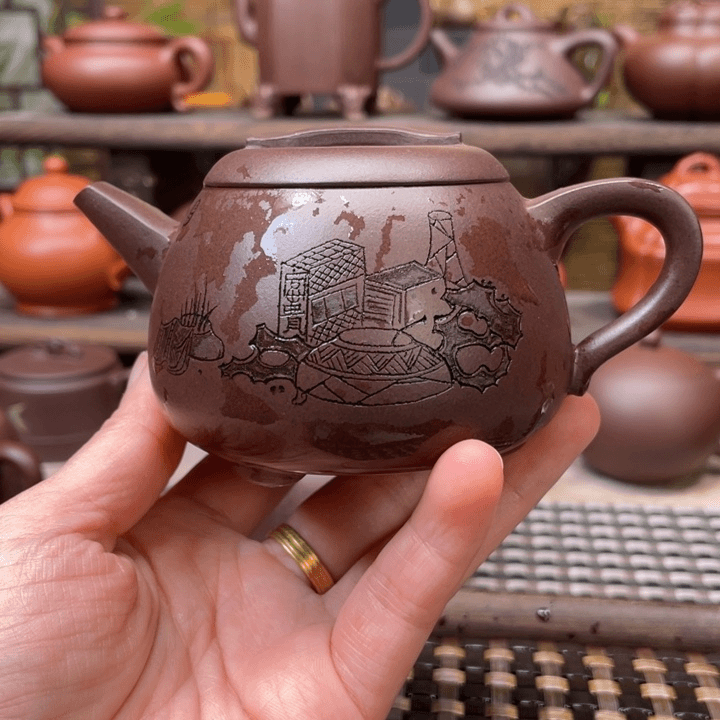 紫砂茶壶宜兴原矿紫砂手工制180