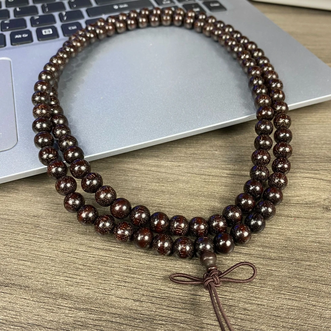 A20紫檀老料0.8*108长串（木质类手串沾水不退）