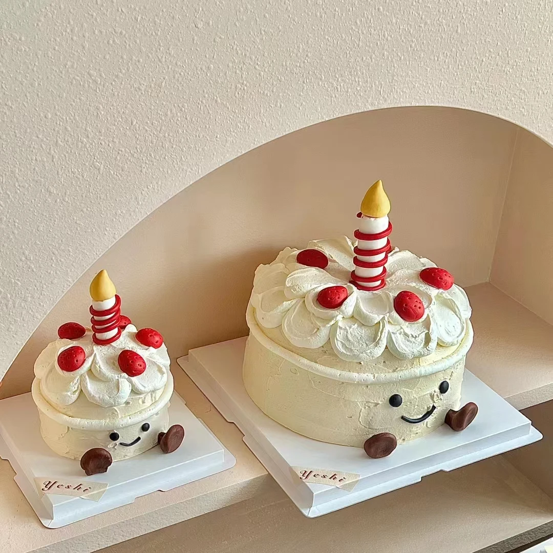 ins风小红书同款软胶蜡烛小脚烘焙蛋糕装饰摆件卡通生日蜡烛插件