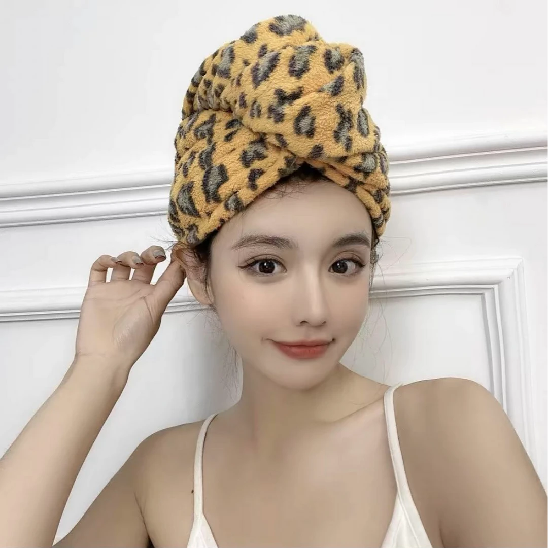【干发帽】豹纹印花干发帽