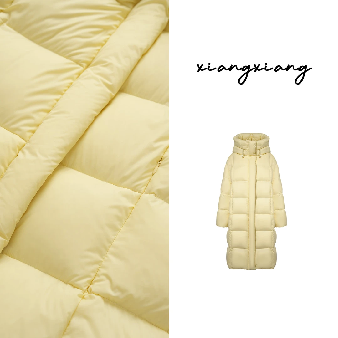 香香新品长款羽绒服女加厚外套女士韩版纯色面包服241193